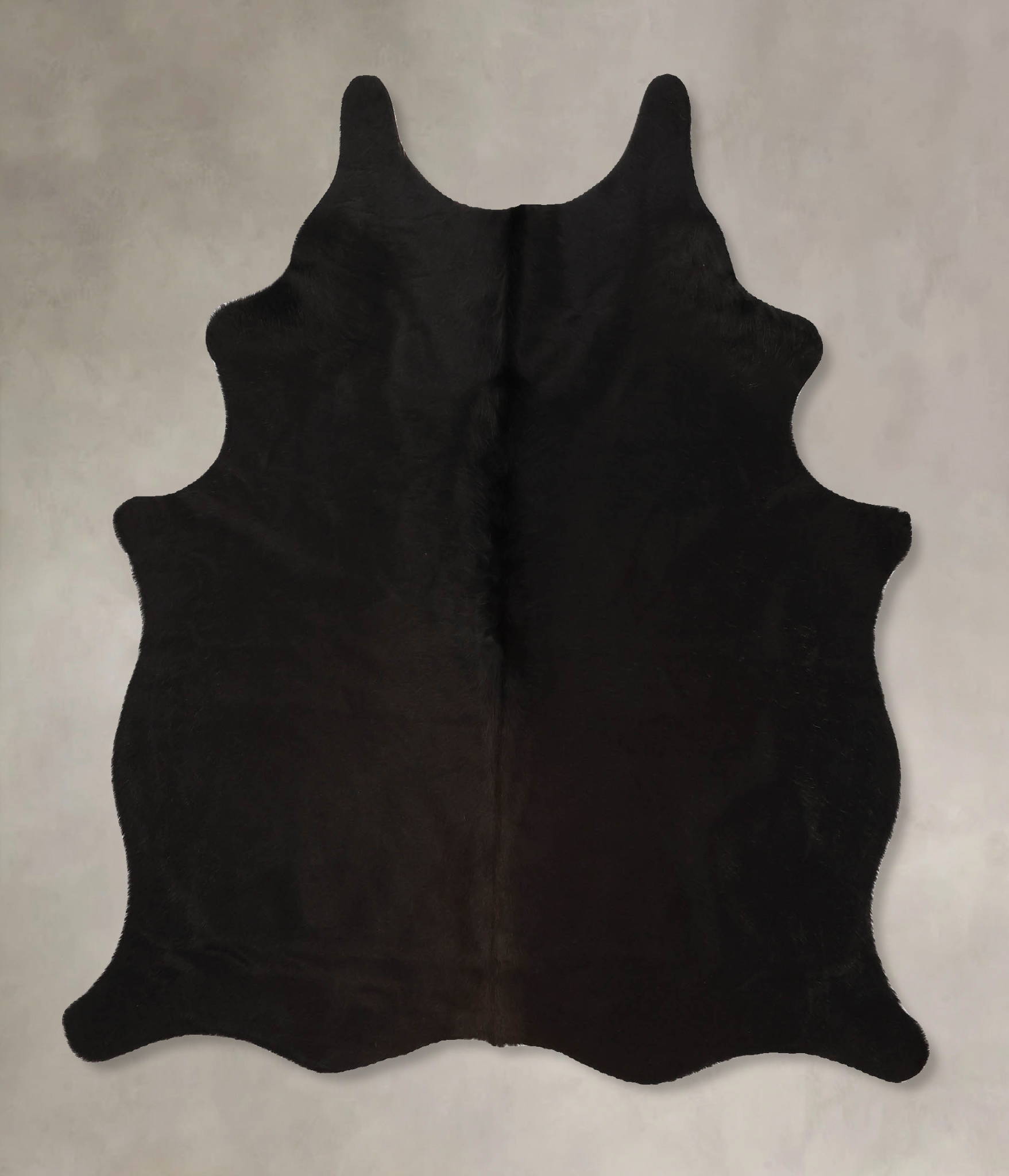 Solid Black Cowhide Rug #B11404