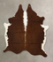 Brown and White Regular Large Brazilian Cowhide Rug 5'9