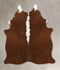 Brown and White Regular Medium Brazilian Cowhide Rug 4'11