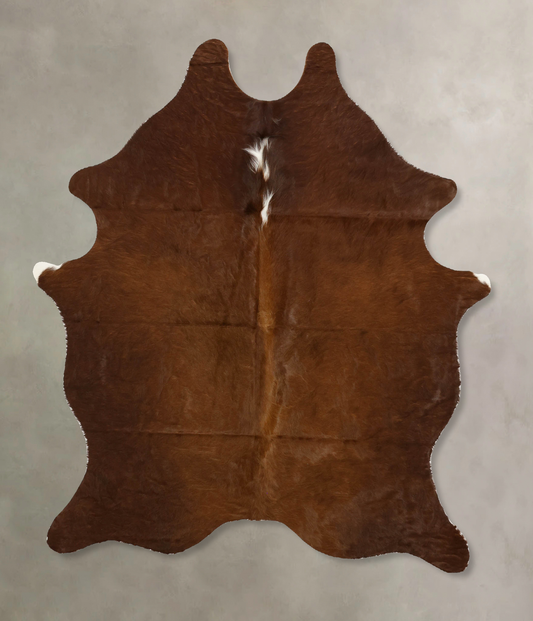 Solid Brown Cowhide Rug #B11409