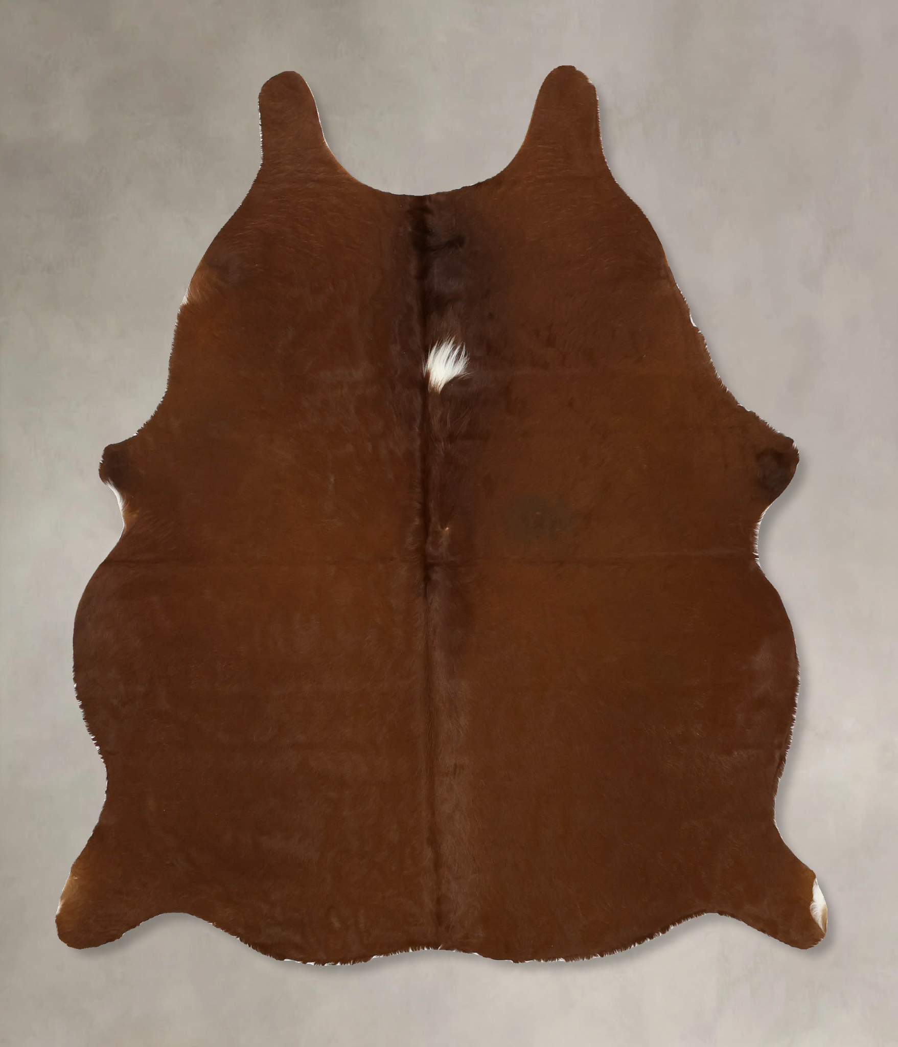 Solid Brown Cowhide Rug #B11419