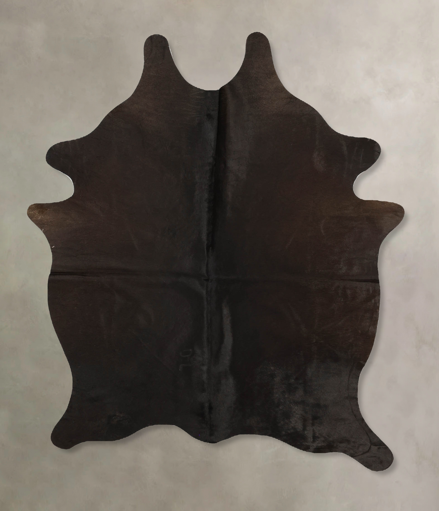 Solid Black Cowhide Rug #B11421