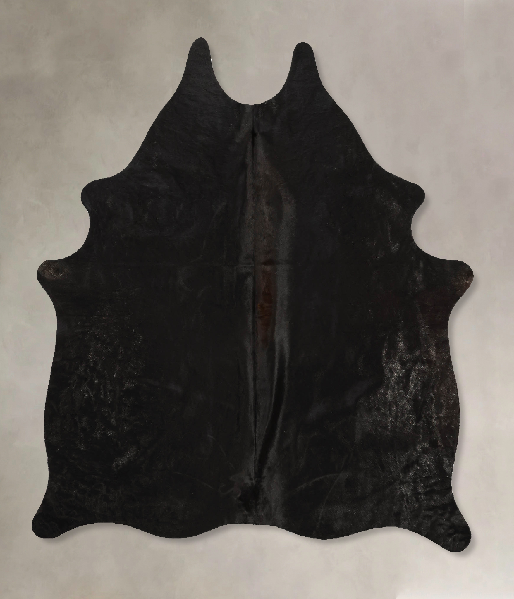 Solid Black Cowhide Rug #B11428