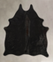 Solid Black Large Brazilian Cowhide Rug 5'10