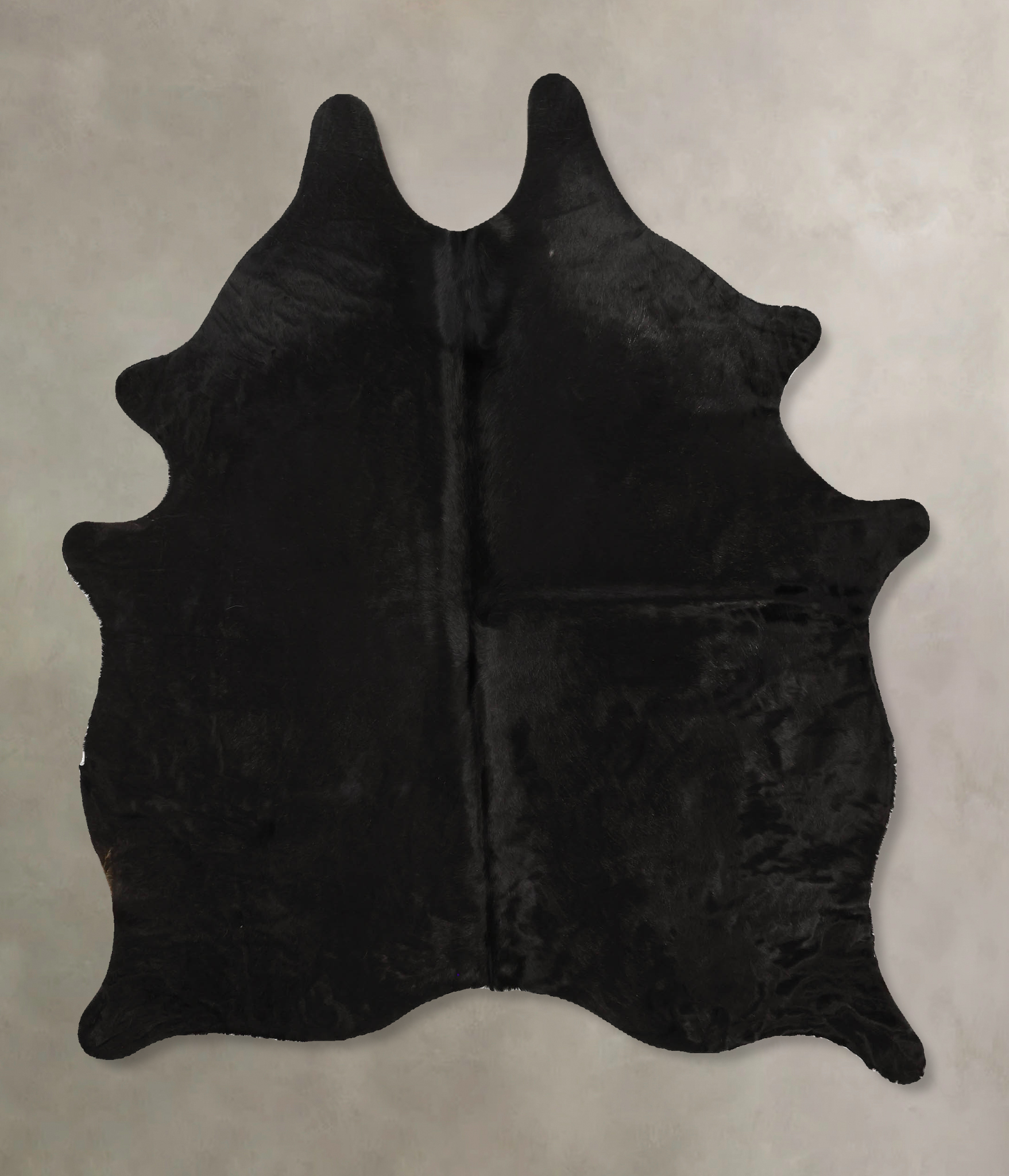 Solid Black Cowhide Rug #B11432