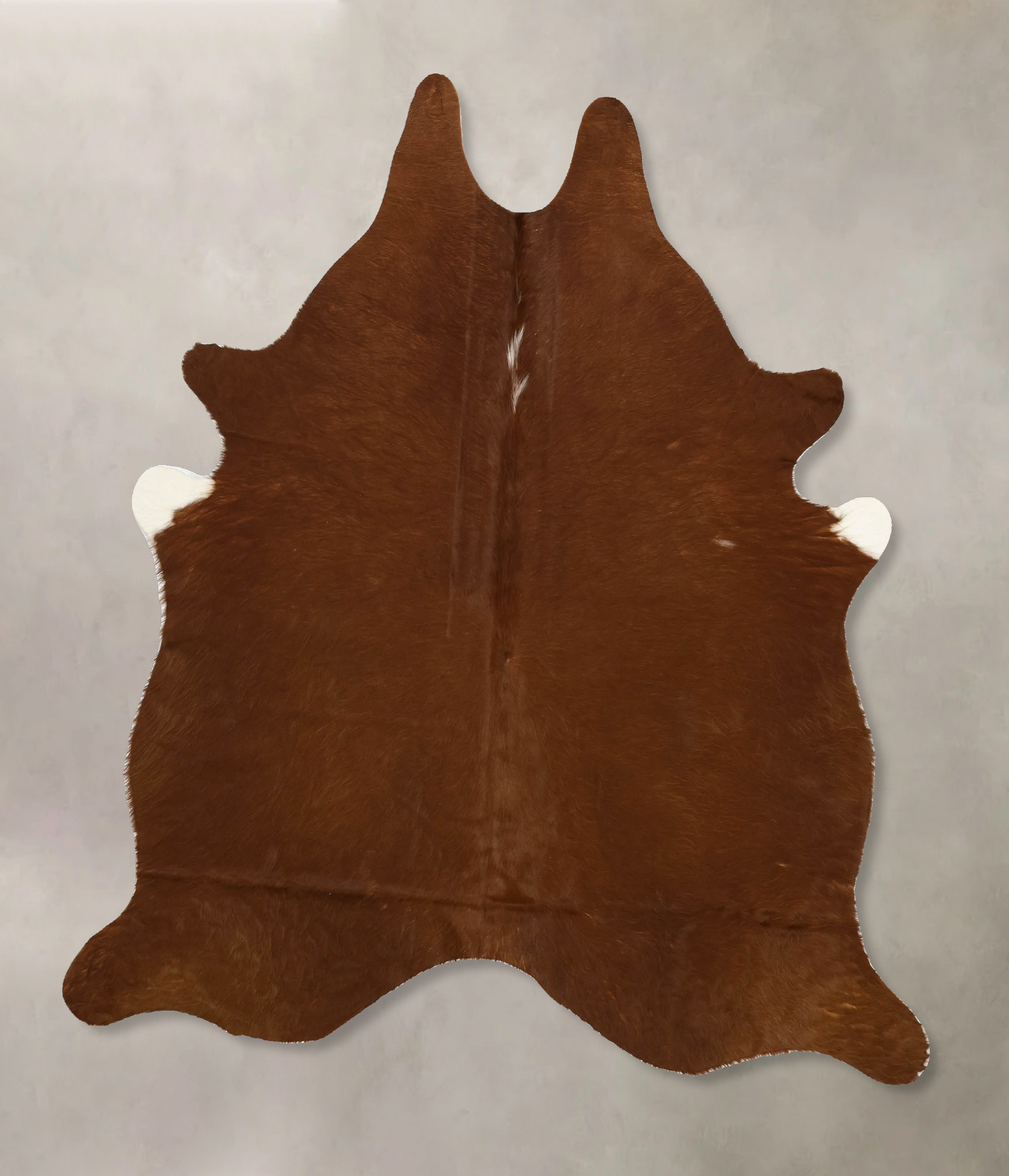 Solid Brown Cowhide Rug #B11456