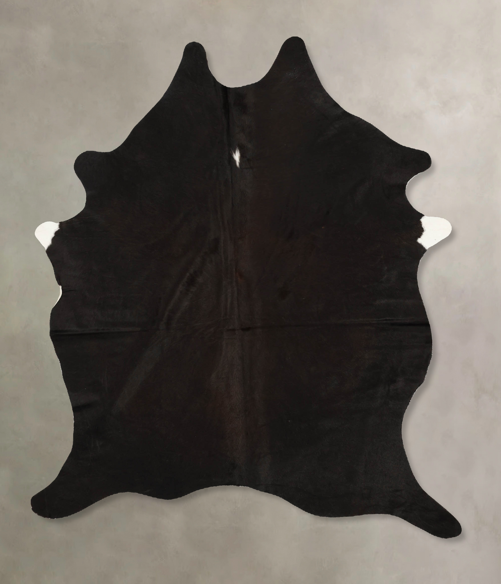 Solid Black Cowhide Rug #B11464