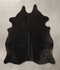 Solid Black Medium Brazilian Cowhide Rug 5'6