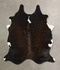 Chocolate and White Large Brazilian Cowhide Rug 5'11