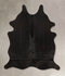 Solid Black Medium Brazilian Cowhide Rug 5'3