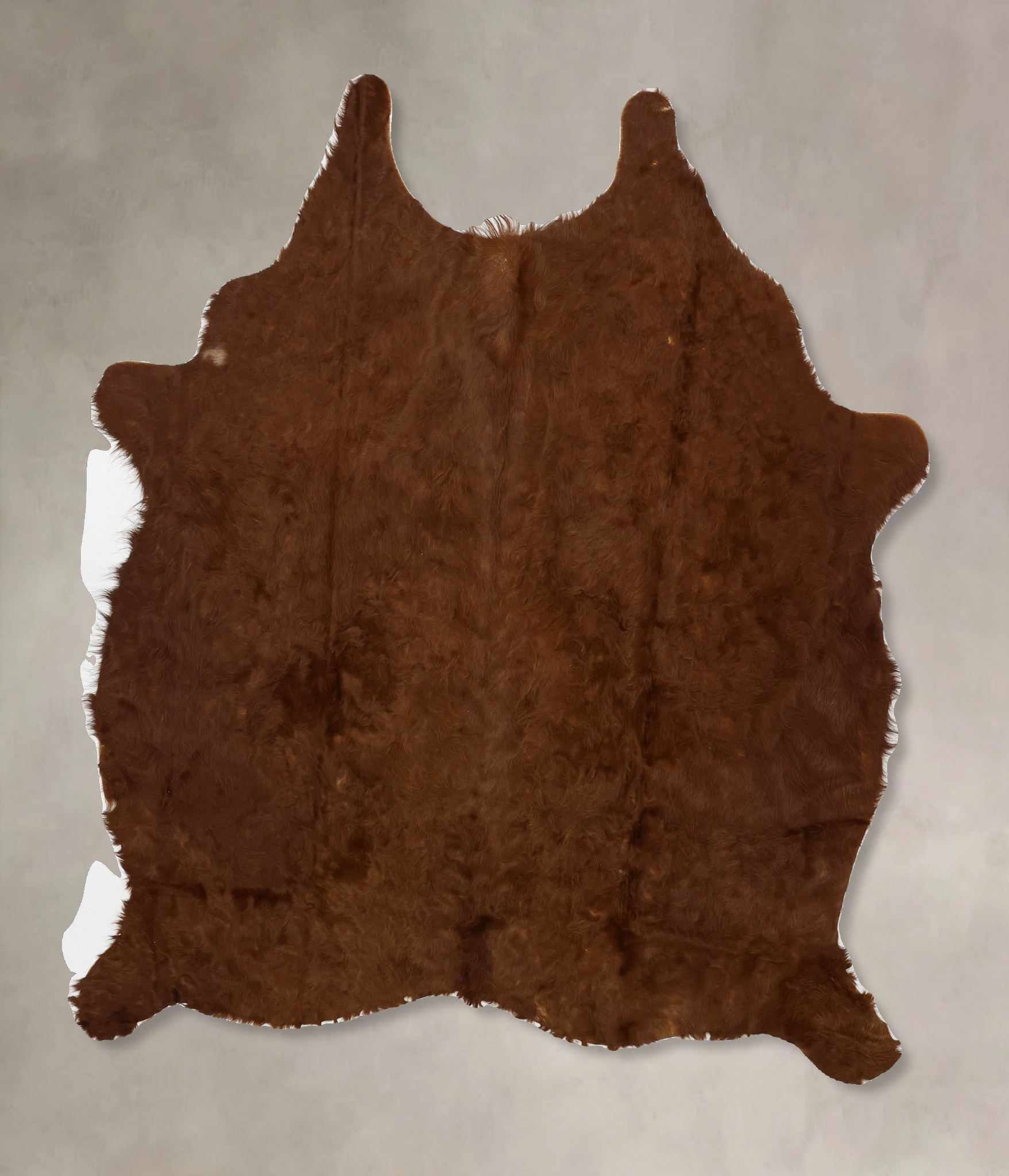 Solid Brown Cowhide Rug #B11491