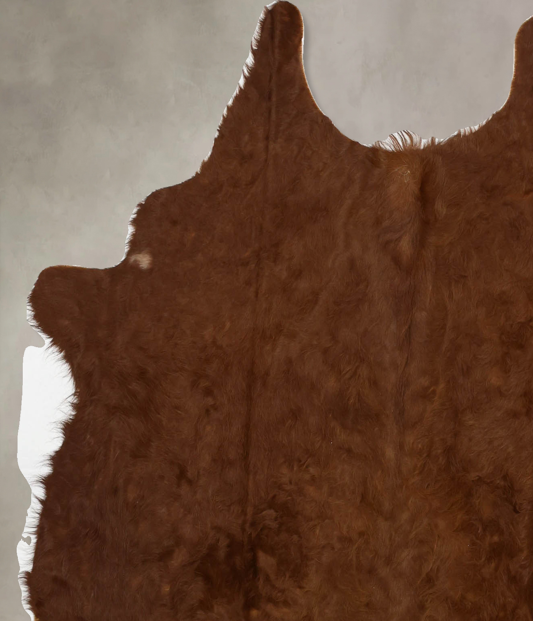 Solid Brown Cowhide Rug #B11491