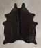 Solid Black Medium Brazilian Cowhide Rug 5'5