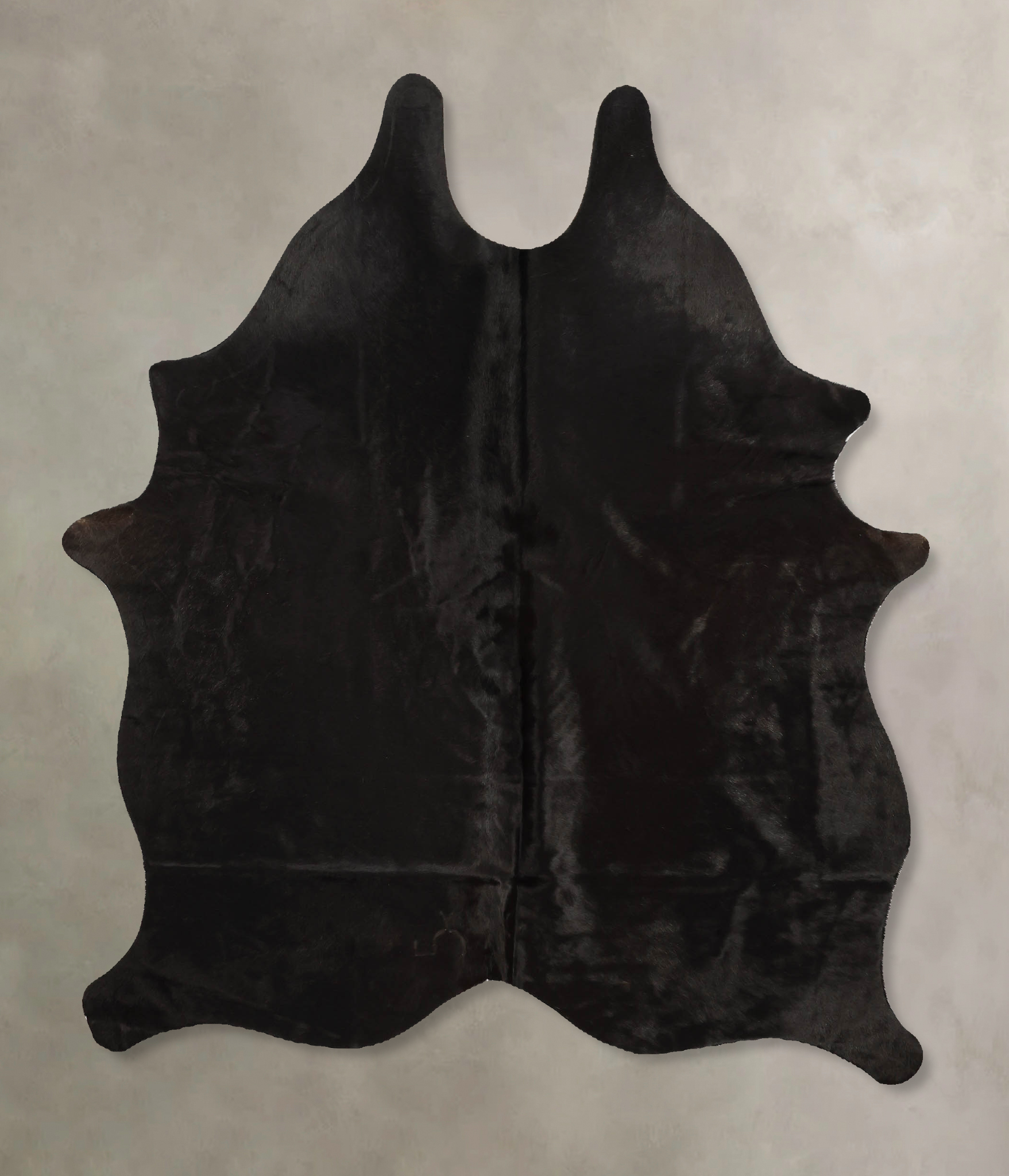 Solid Black Cowhide Rug #B11503