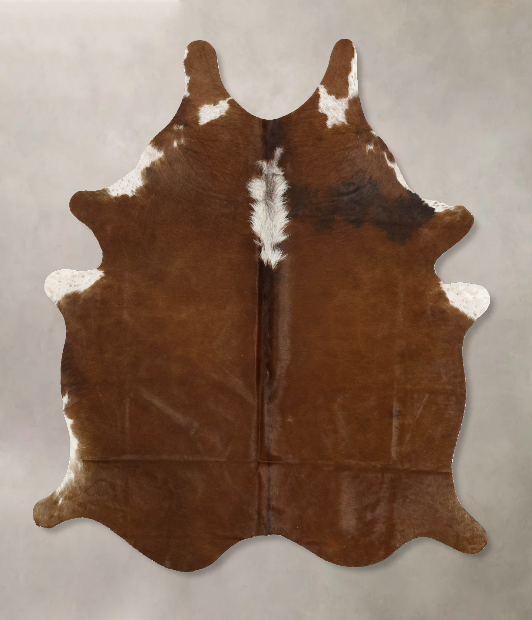 Brown and White Regular Cowhide Rug #B11506