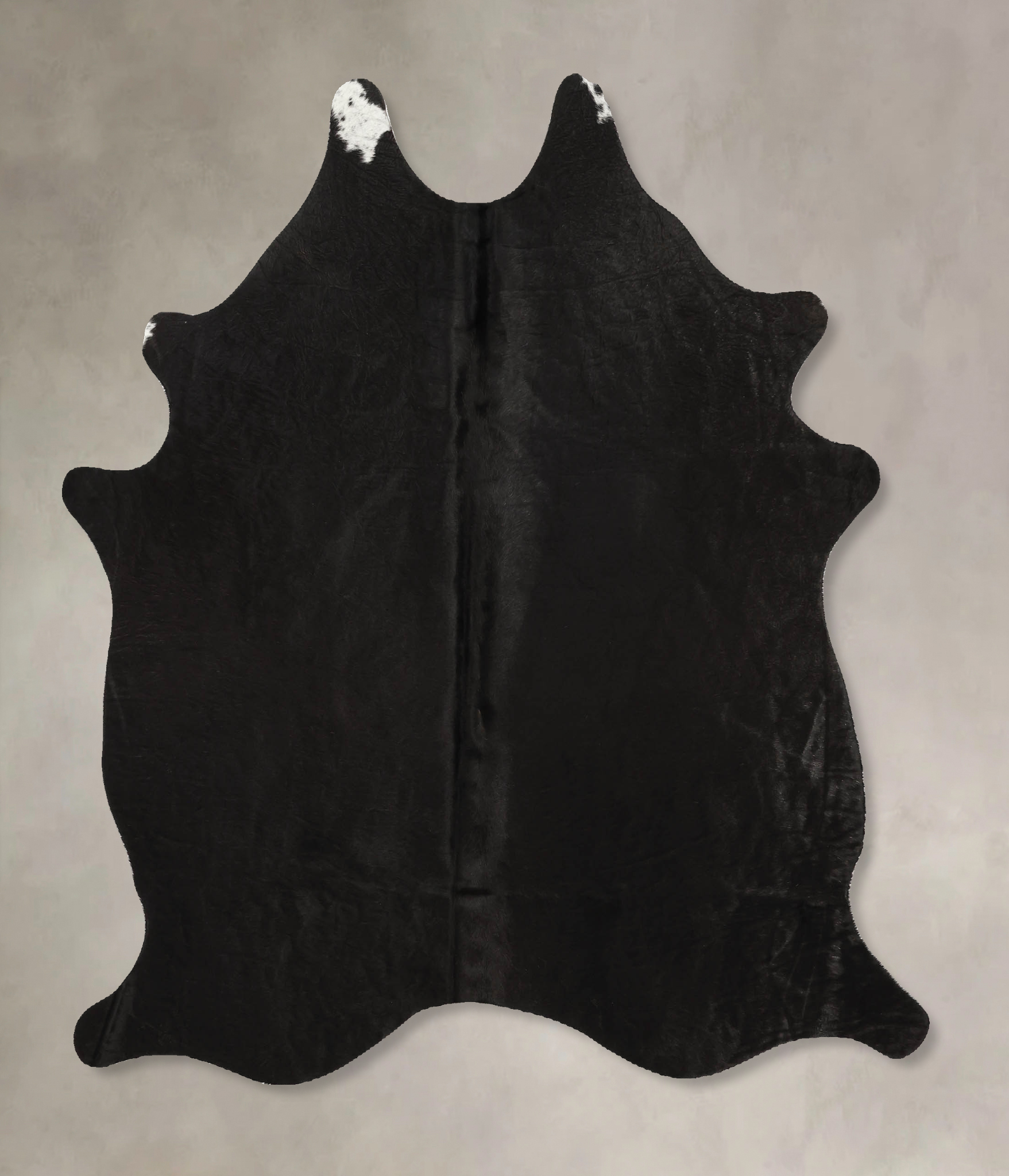 Solid Black Cowhide Rug #B11507