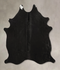 Solid Black Medium Brazilian Cowhide Rug 5'5