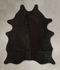 Solid Black Medium Brazilian Cowhide Rug 6'5