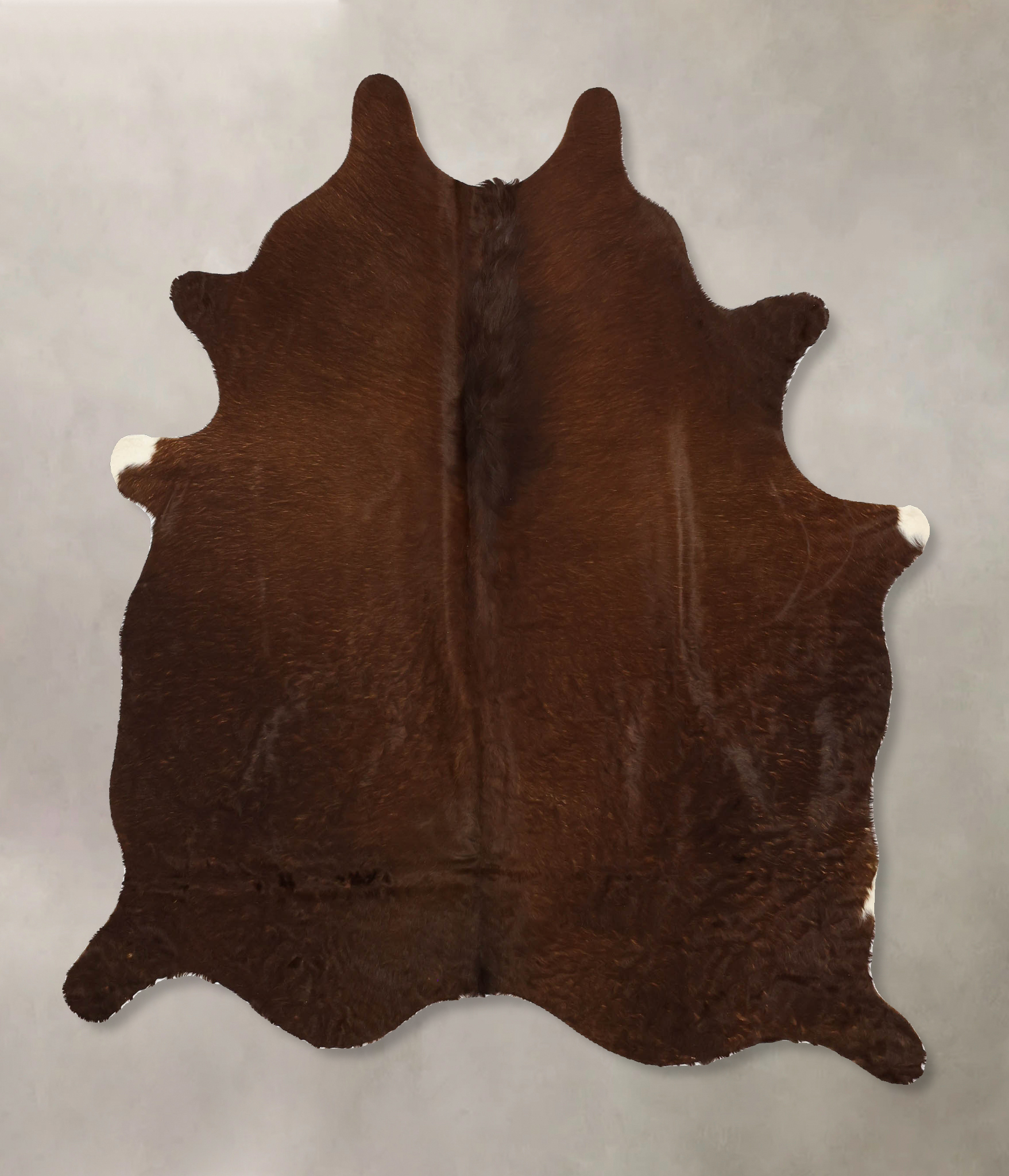 Solid Brown Cowhide Rug #B11520