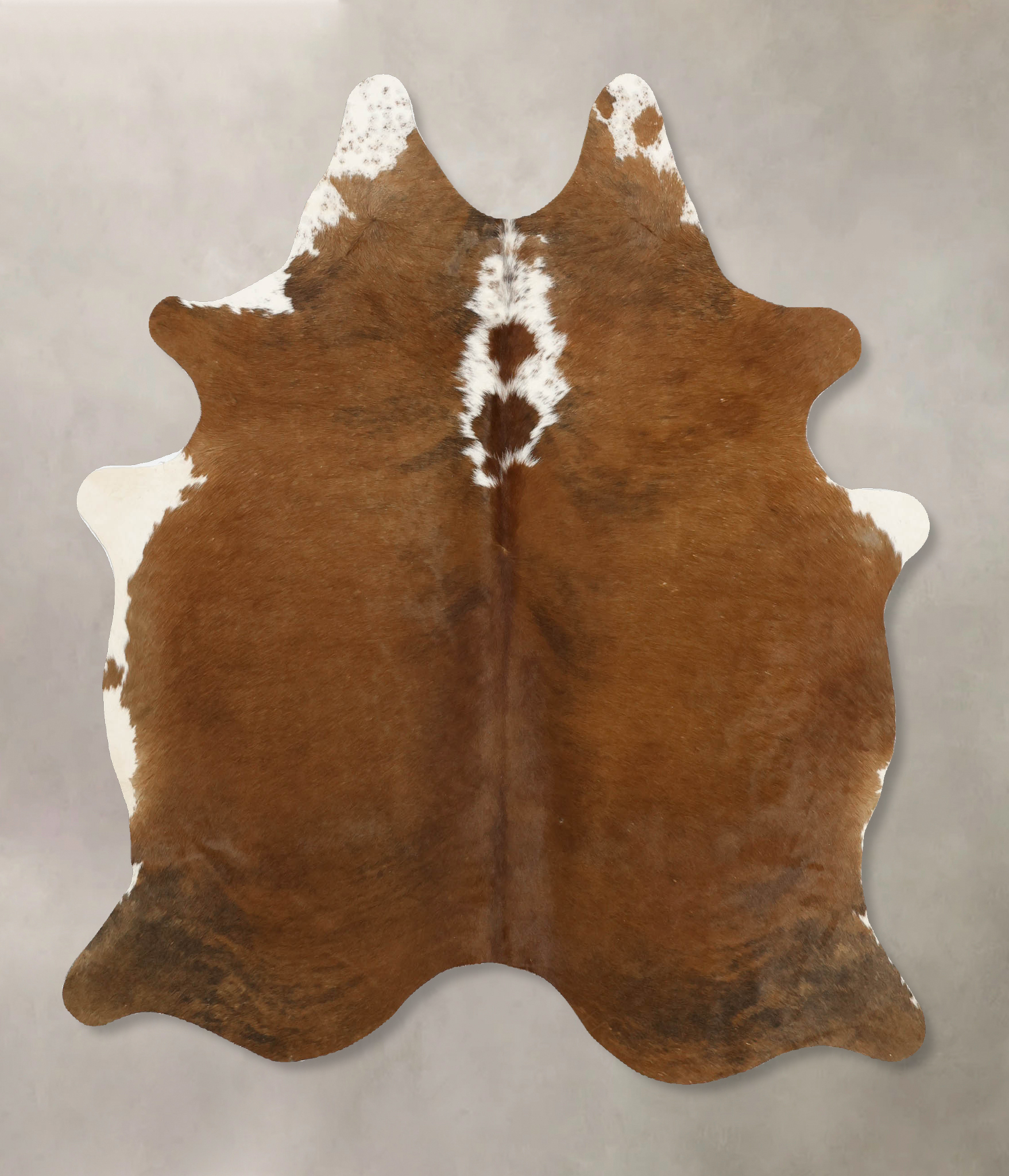 Brown and White Regular Cowhide Rug #B11526