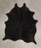 Solid Black Large Brazilian Cowhide Rug 6'1