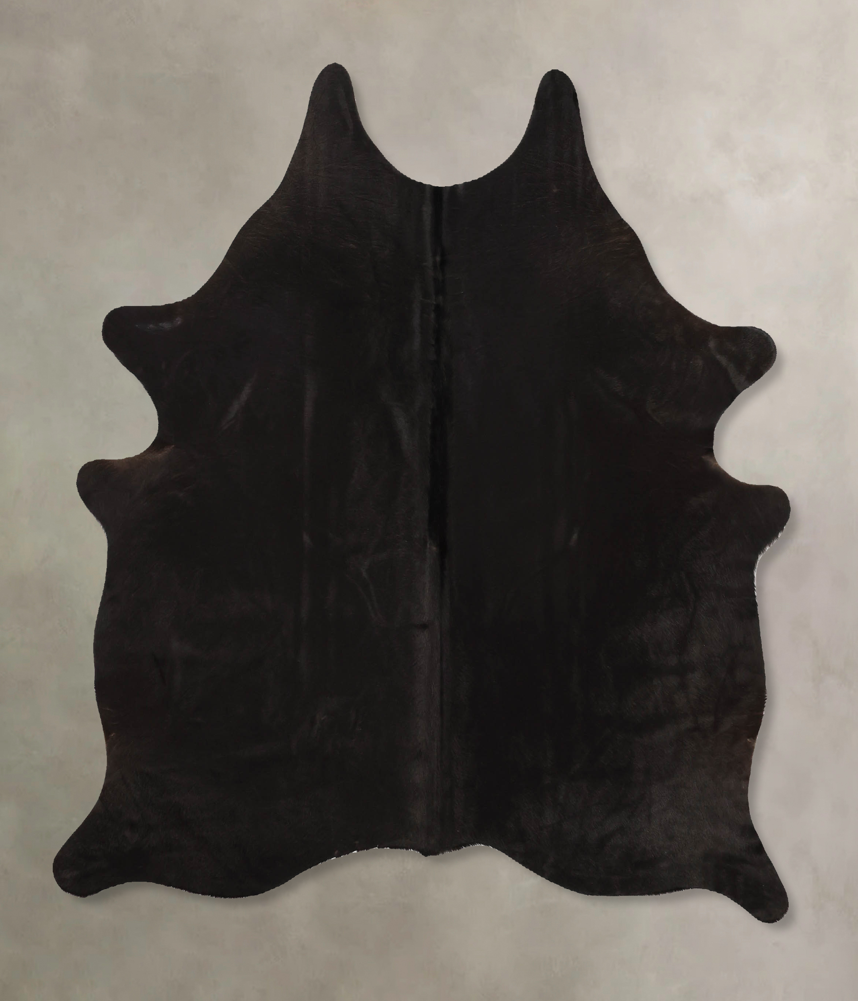 Solid Black Cowhide Rug #B11544