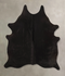 Solid Black Large Brazilian Cowhide Rug 5'11