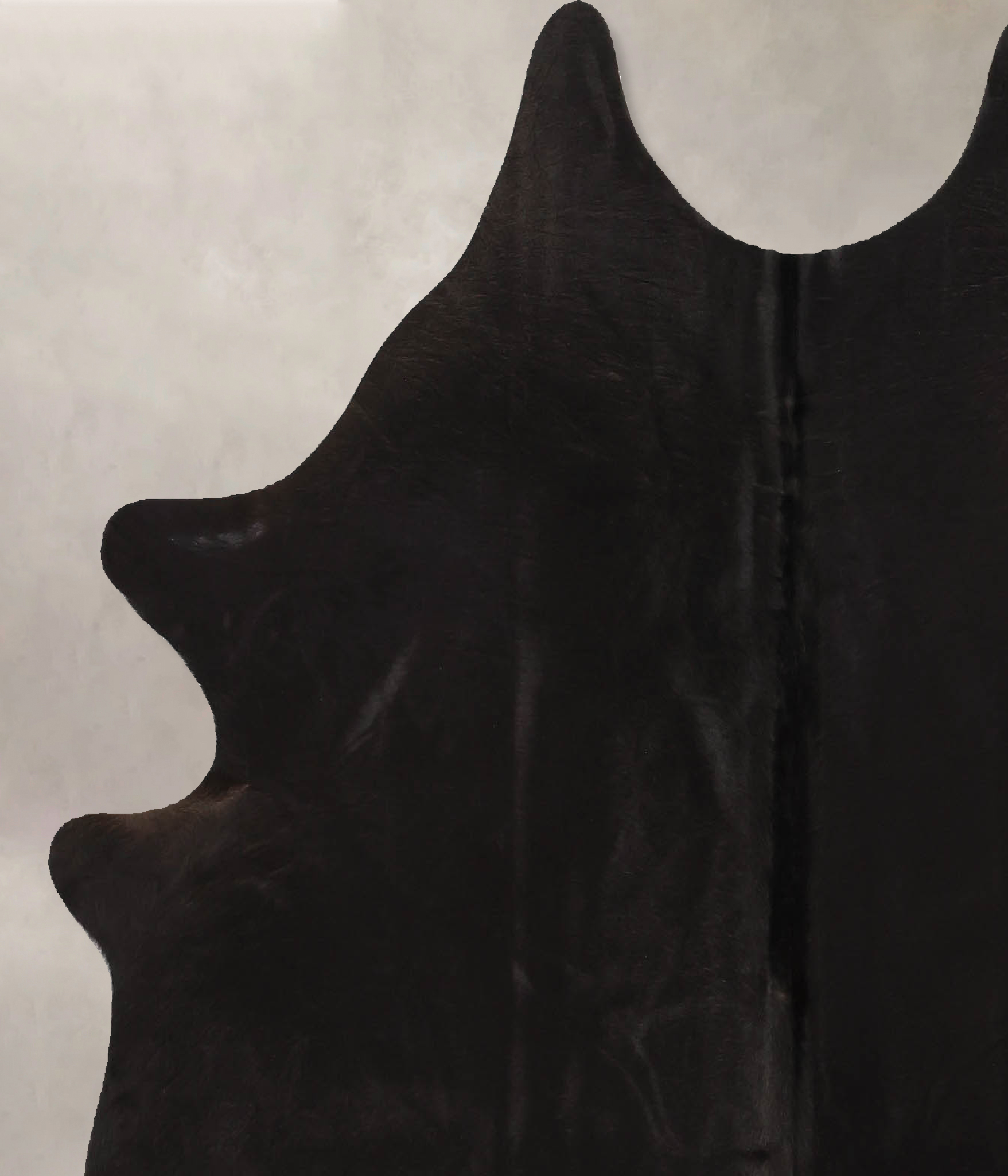 Solid Black Cowhide Rug #B11544