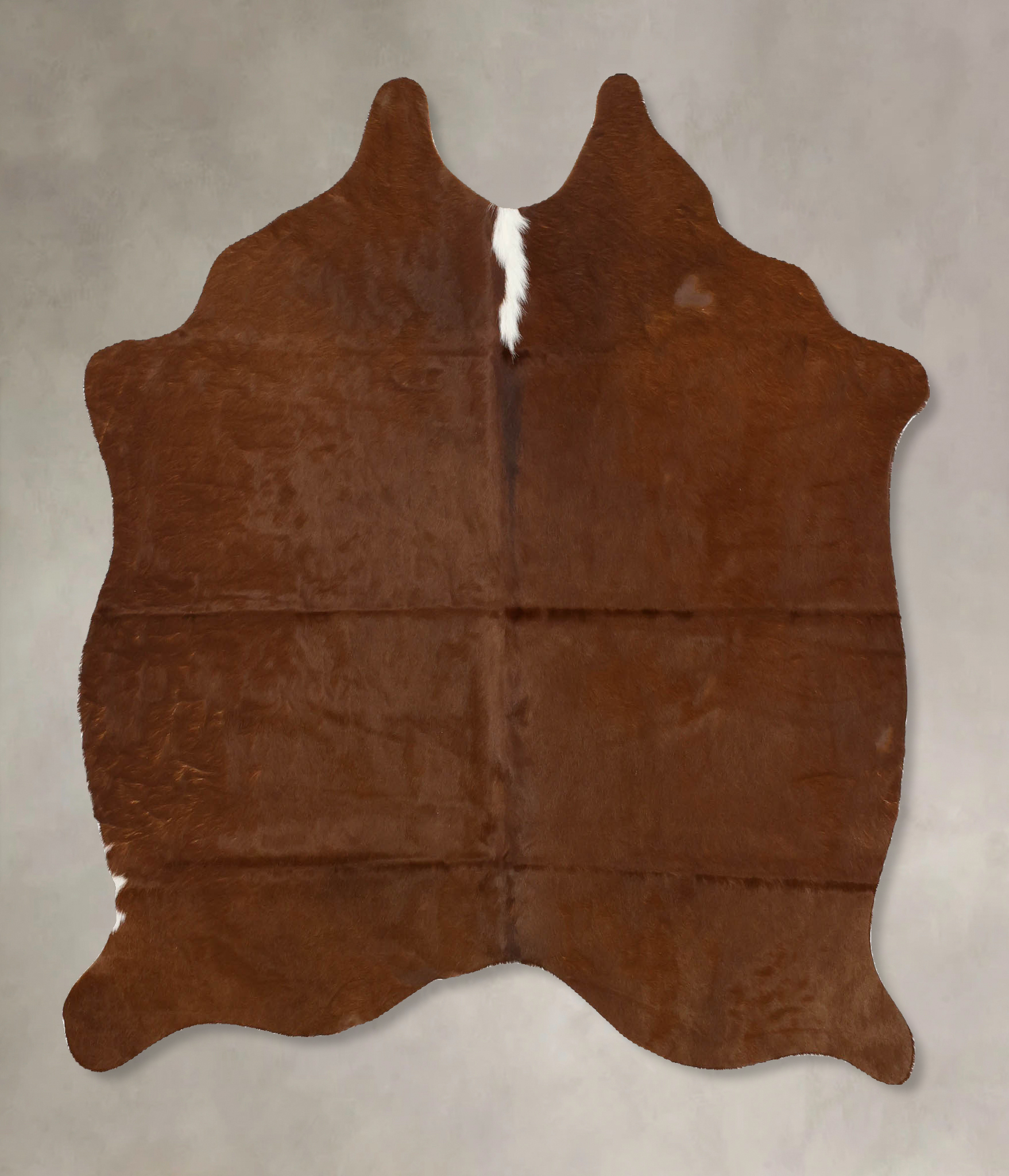 Solid Brown Cowhide Rug #B11551