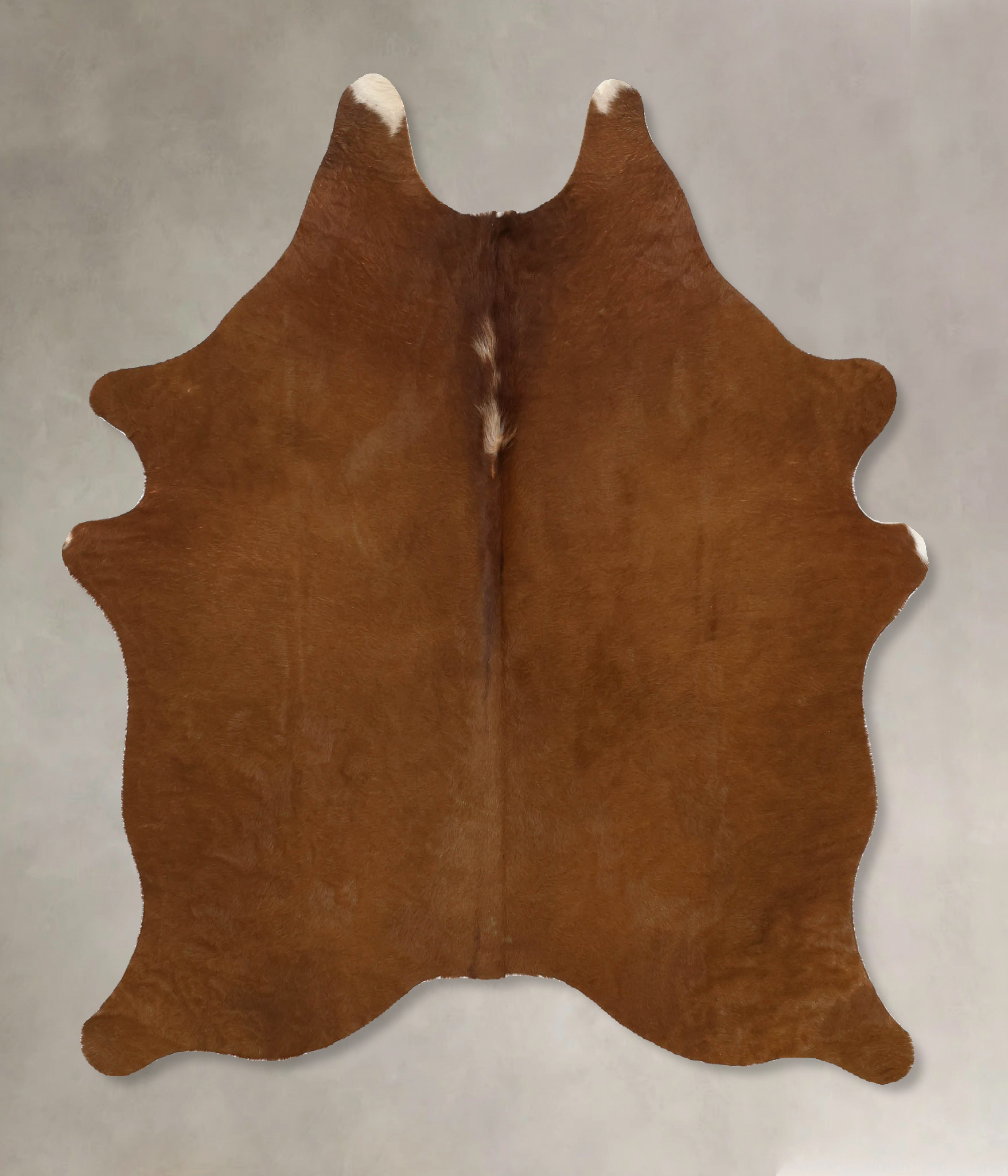 Solid Brown Cowhide Rug #B11554