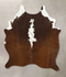 Brown and White Regular Medium Brazilian Cowhide Rug 5'3