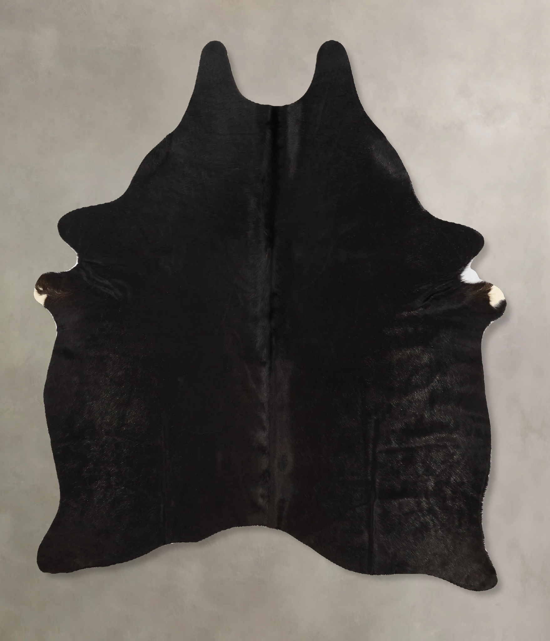 Solid Black Cowhide Rug #B11580