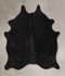 Solid Black Medium Brazilian Cowhide Rug 5'2