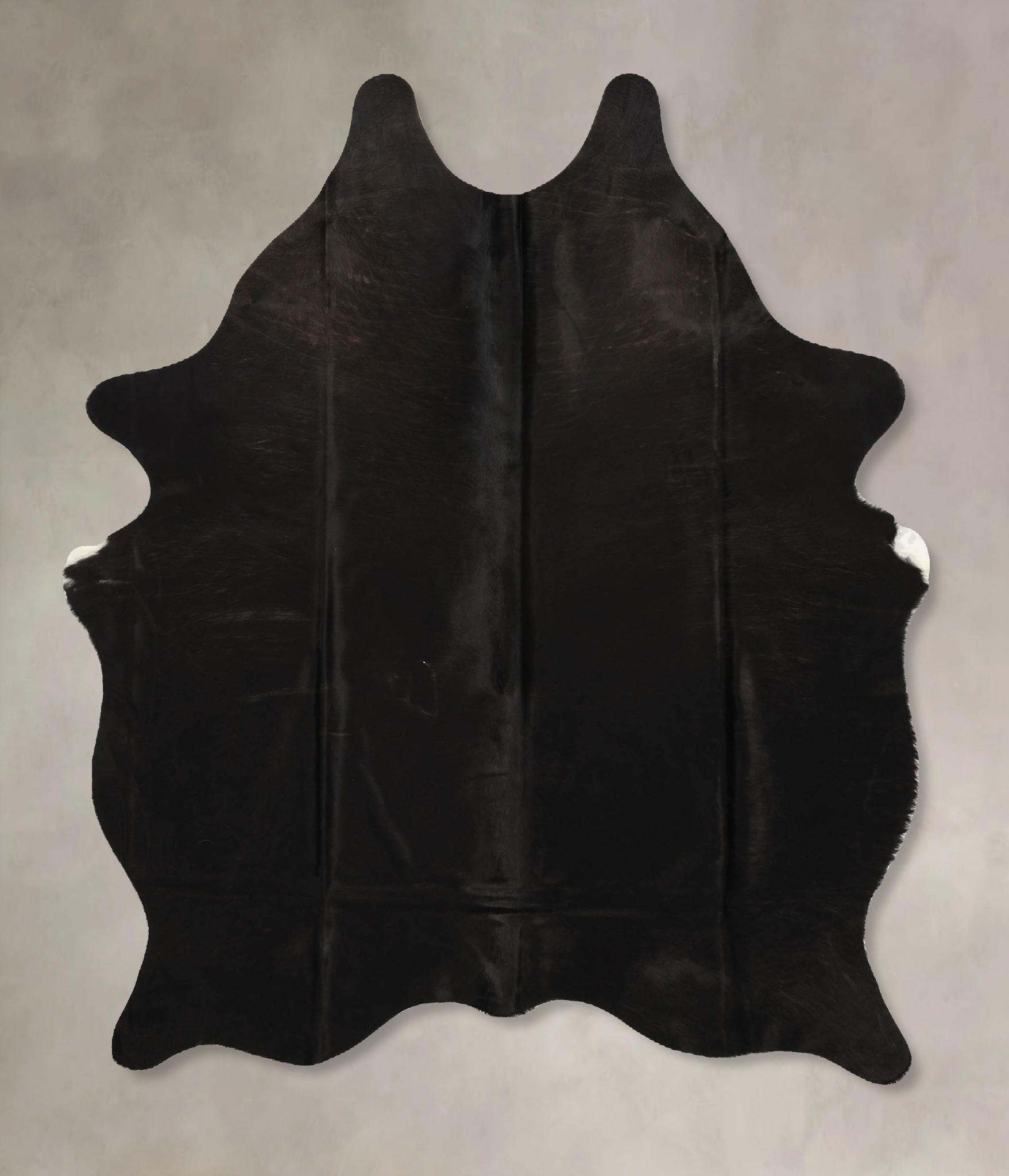 Solid Black Cowhide Rug #B11584