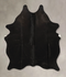 Solid Black Medium Brazilian Cowhide Rug 6'1