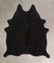 Solid Black Medium Brazilian Cowhide Rug 5'4