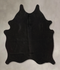 Solid Black Medium Brazilian Cowhide Rug 5'5