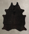 Solid Black Large Brazilian Cowhide Rug 6'3