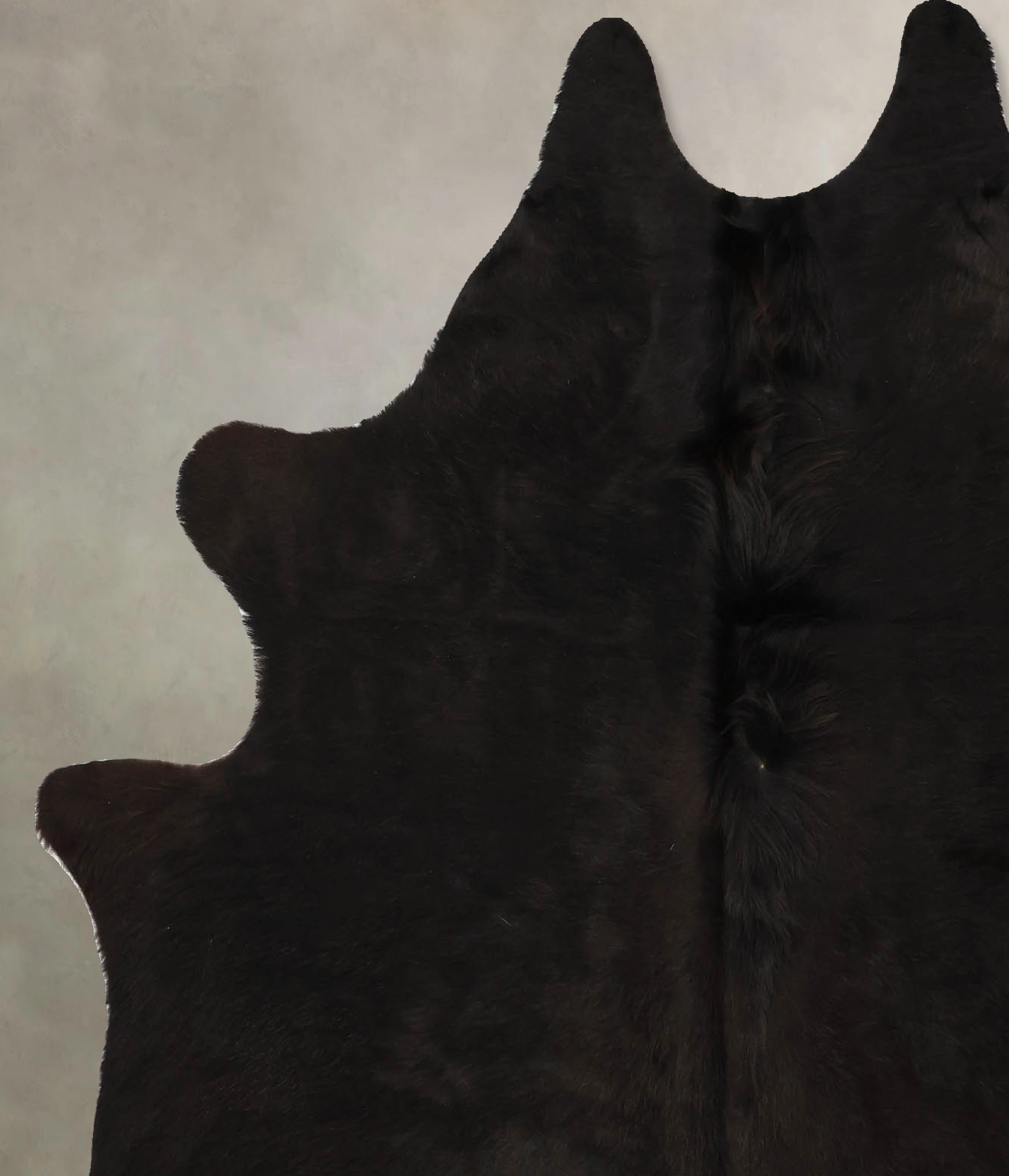 Solid Black Cowhide Rug #B11612