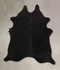 Solid Black Large Brazilian Cowhide Rug 6'3