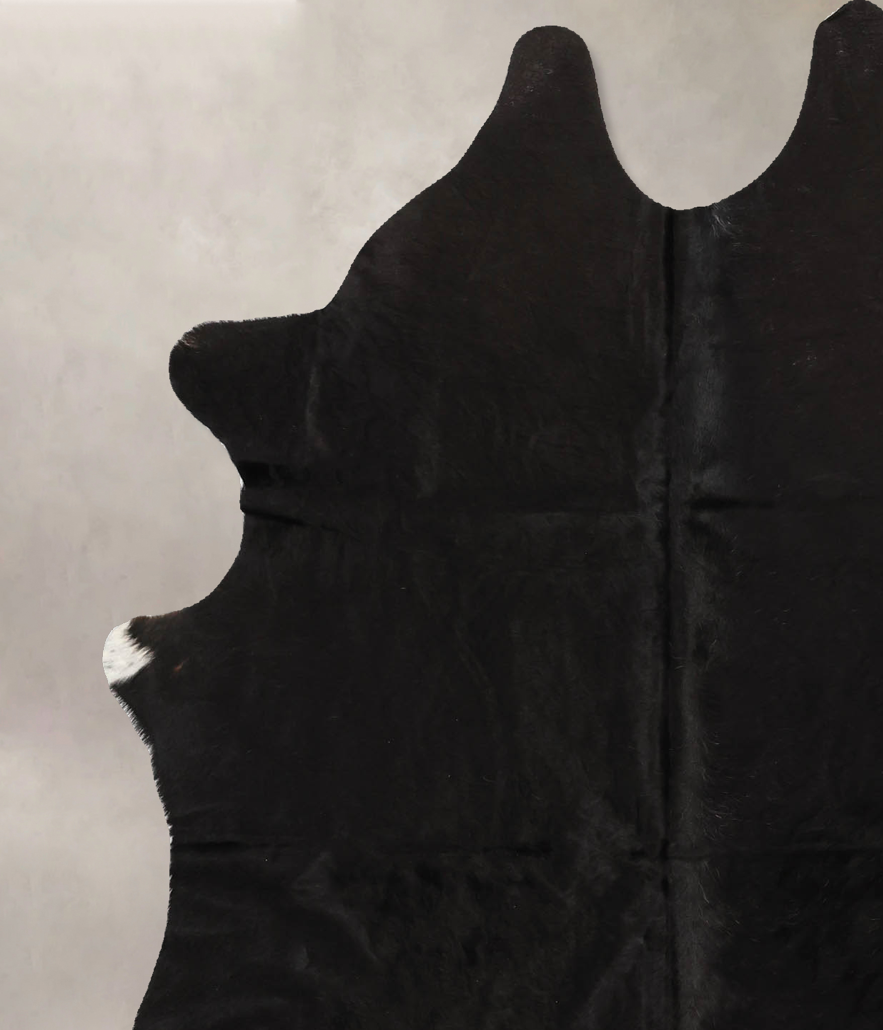 Solid Black Cowhide Rug #B11618