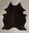 Solid Black Large Brazilian Cowhide Rug 6'9