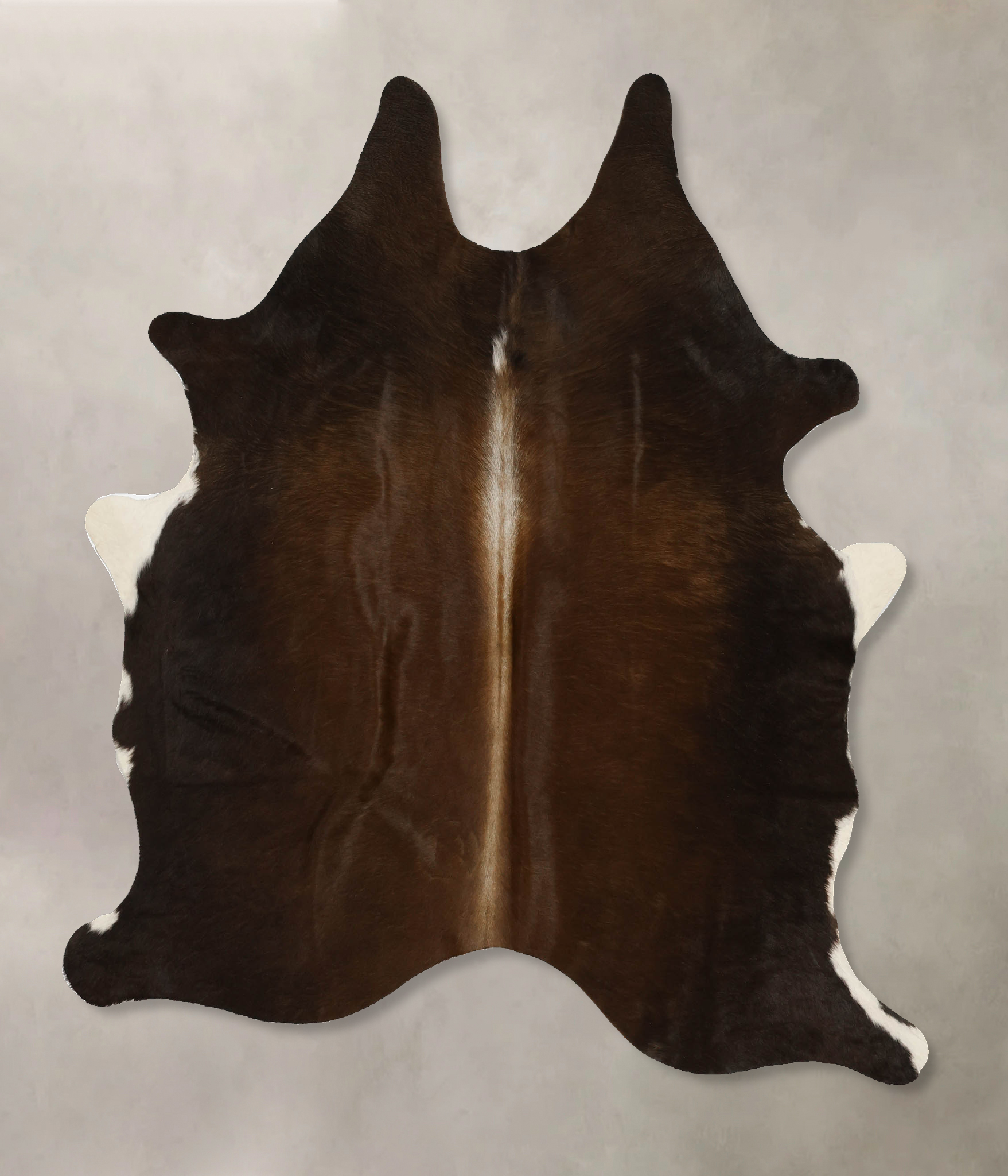 Chocolate and White Cowhide Rug #B11644