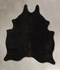 Solid Black Medium Brazilian Cowhide Rug 5'5