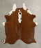 Brown and White Regular X-Large Brazilian Cowhide Rug 6'11