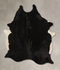 Solid Black Large Brazilian Cowhide Rug 7'1