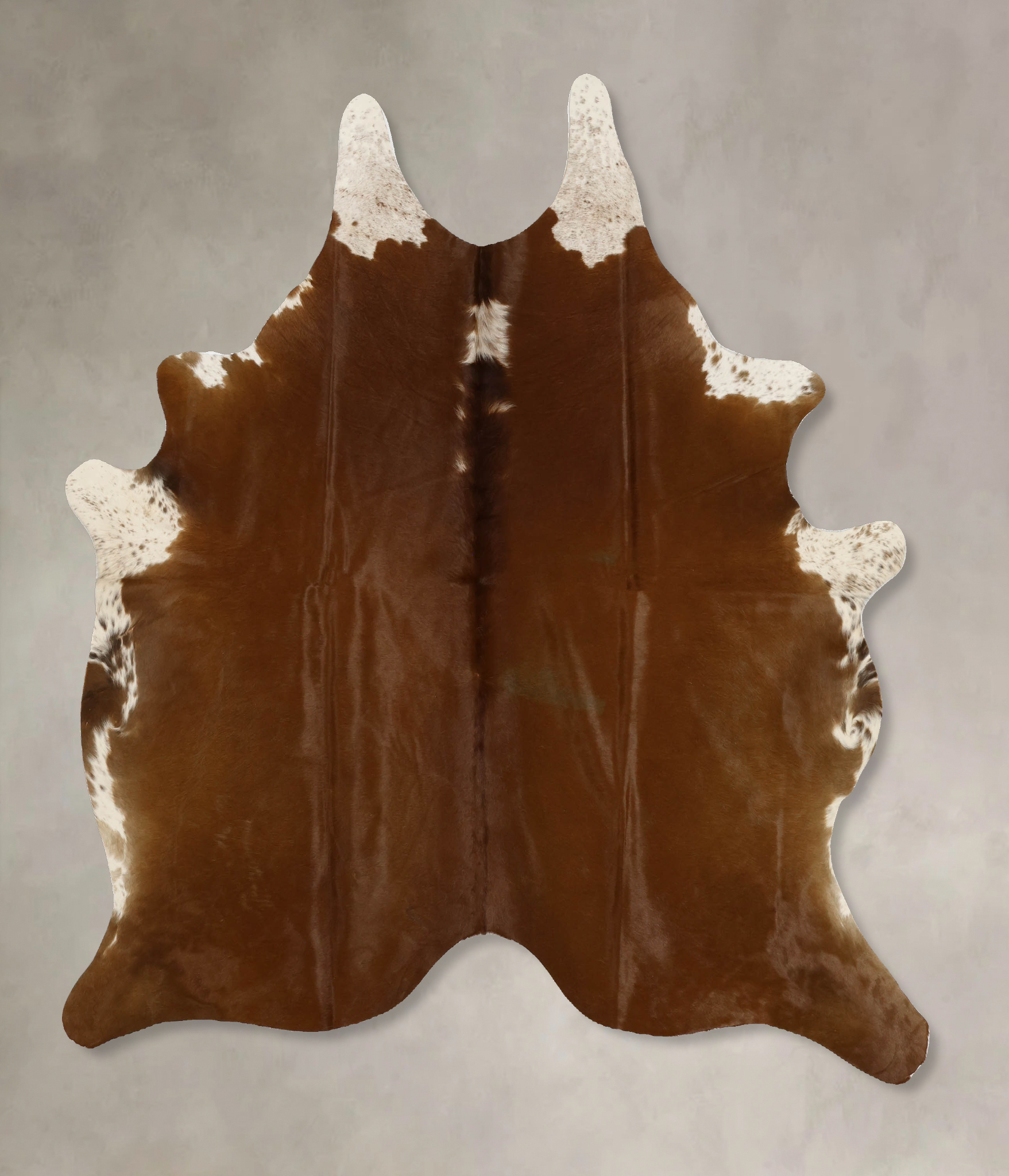 Brown and White Regular Cowhide Rug #B11712