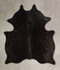 Solid Black Large Brazilian Cowhide Rug 6'4