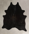 Solid Black Large Brazilian Cowhide Rug 6'10