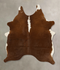 Brown and White Regular Large Brazilian Cowhide Rug 6'8